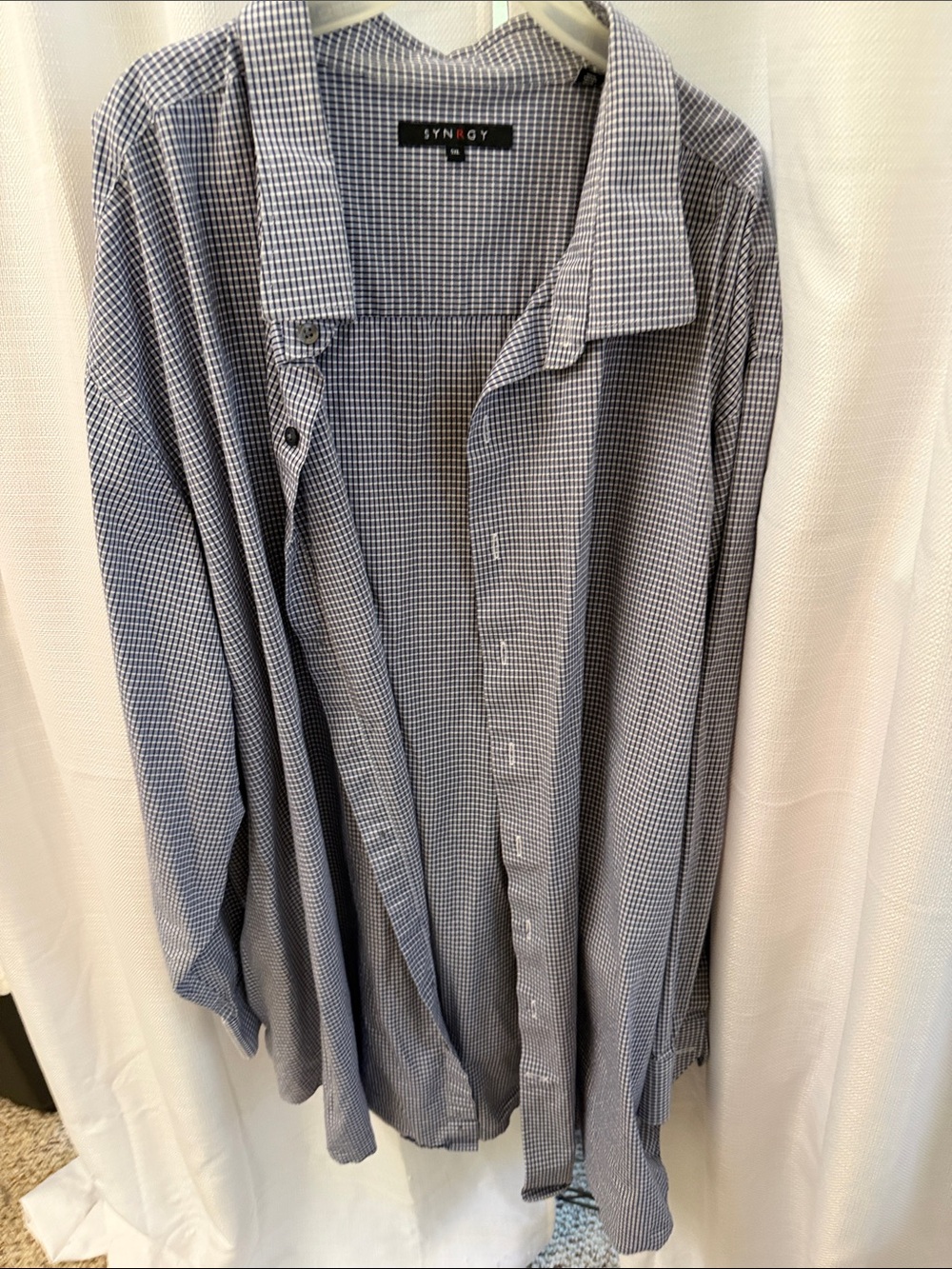 Men's Blue Check Button-Down Shirt